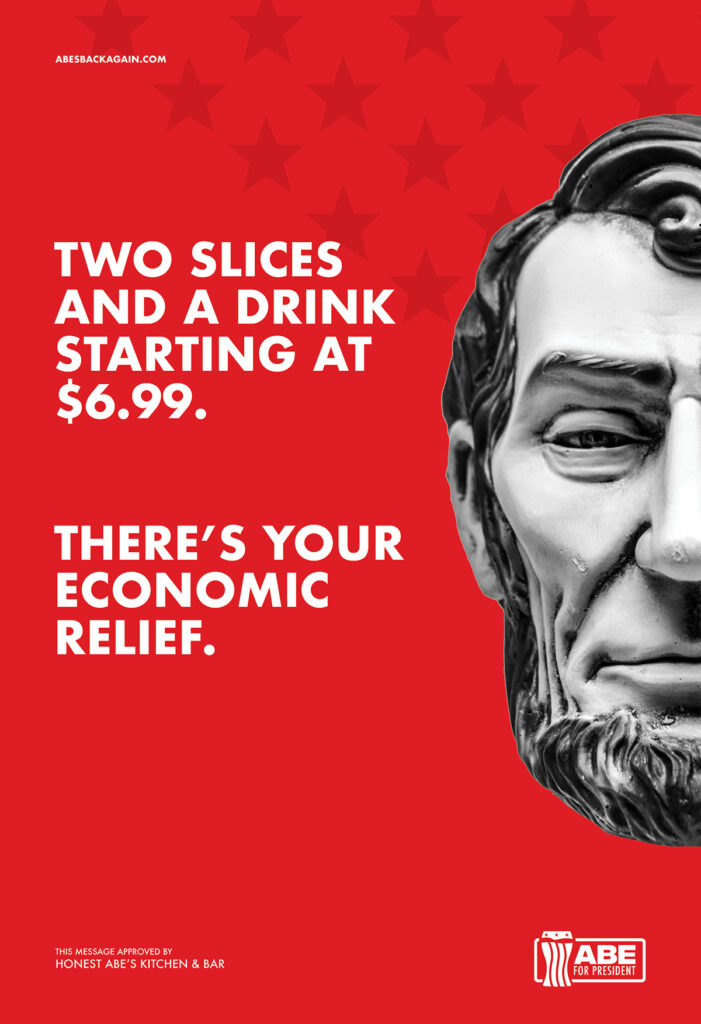 Two Slices and a Drink Starting at 6.99 Poster
